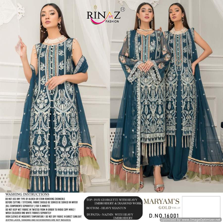 Rinaz Maryams Gold 15 Festive Wear Georgette Heavy Designer Pakistani Salwar Kameez